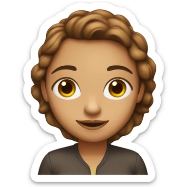 Una chica, con pelo castaño claro y ojos marrones sticker