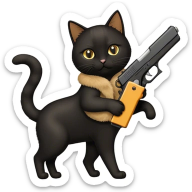 Black cat carrying a glock sticker