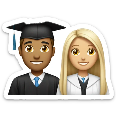 Mujer y hombre graduados sticker