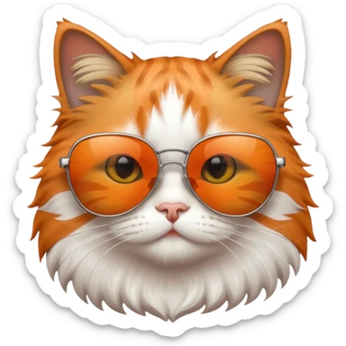 cat wearing sunglasses, cool attitude sticker