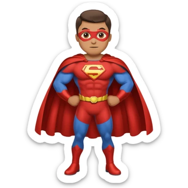 Superhero, in cartoon in superhero family sticker