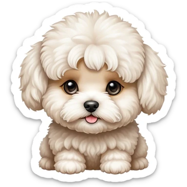 cute white maltipoo sticker