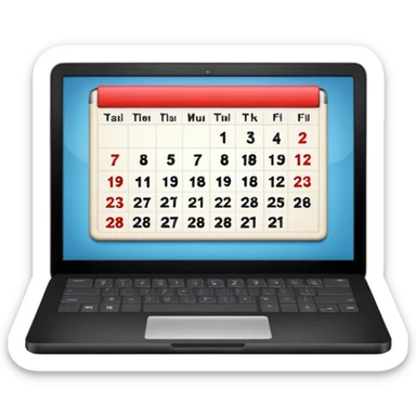 calendar page with a laptop inside sticker