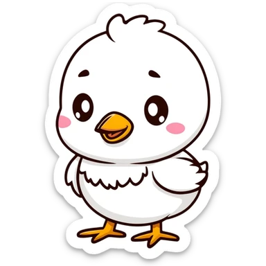 a cute black baby chick with big eyes sticker