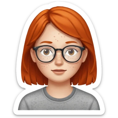 freckled with glasses sticker