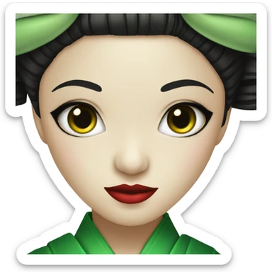 Green eyes geisha sticker