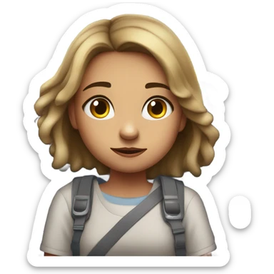 Girl afraid on a plane  sticker