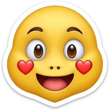 Make a yellow emotes with hart eyes and droll coming down from their mouth sticker