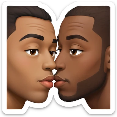 2 black mens kising sticker