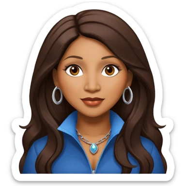 Trina Braxton with long dark brown hair sticker