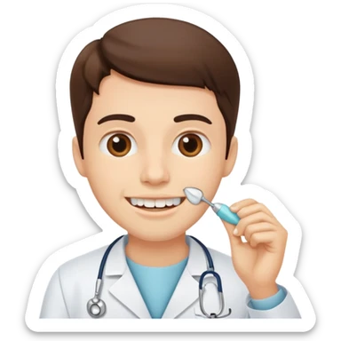 dentist, examining tooth, friendly sticker