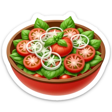 Fai un miscuglio Marinato di pomodoro fresco, cipolla, basilico e origano tutti tagliati  sticker
