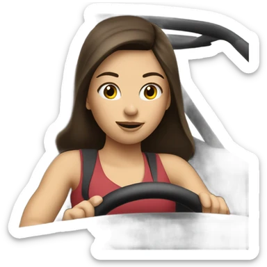 brunette-girl-roadster-car-driving sticker