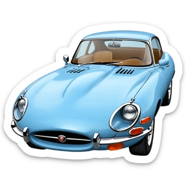 1970 e type jaguar 2+2 light blue  sticker