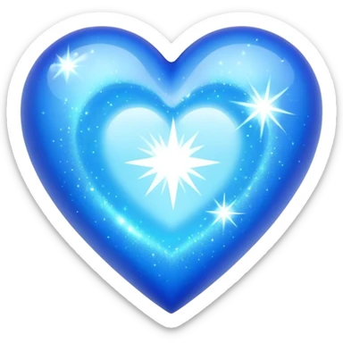 Blue heart with sparkle sticker