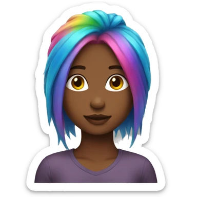 girl rainbow hair  sticker