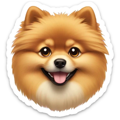 Combination of party emoji and a Pomeranian sticker