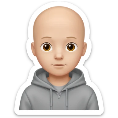 CUte bald boy in hoody sticker