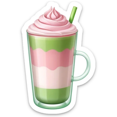 Strawberry matcha latte sticker