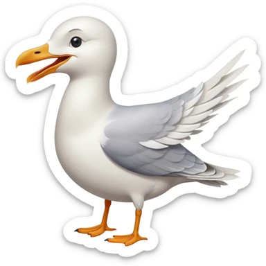seagull tilting back, laughing sticker