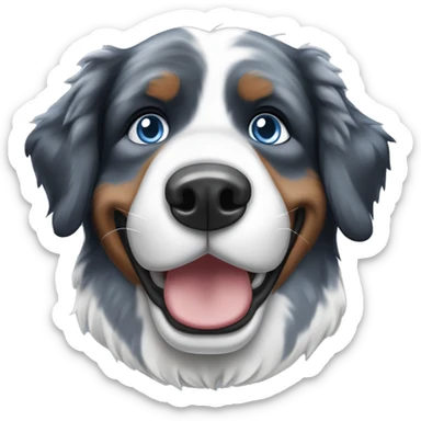 blue merle bernese mountain dog with blue eyes sticker