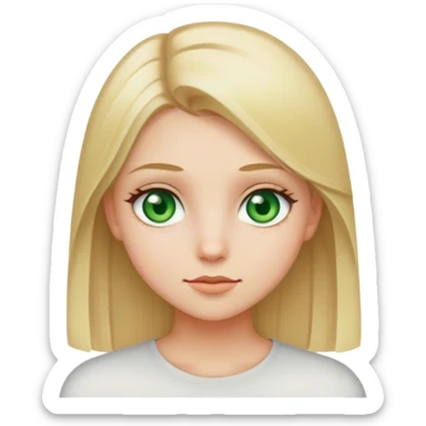 Girl with  straicht blonde hair en green eyes sticker