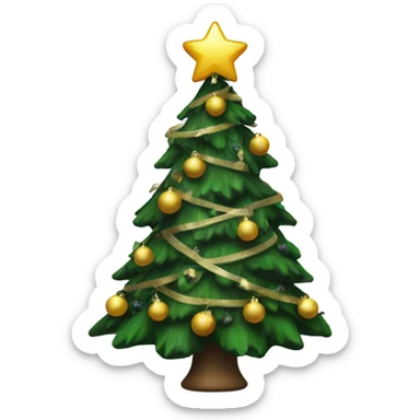 Christmas tree with black ornaments  sticker