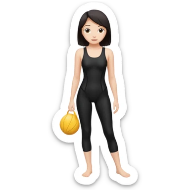 femme legging maillot de bain 1 pièce noir   sticker