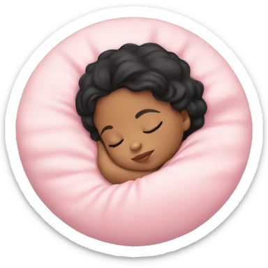 Sleeping baby girl black hair sticker