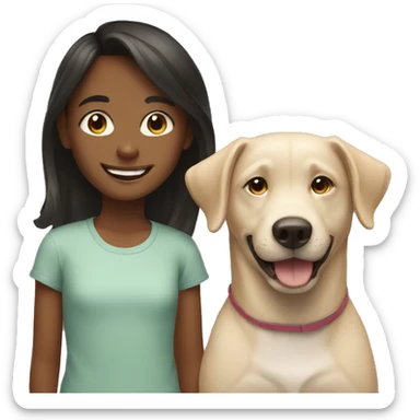 Girl and boy with dogs smiling sticker