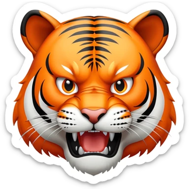 angry tiger face growling sticker