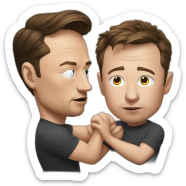Elon musk wrestling with mark zukerberg sticker