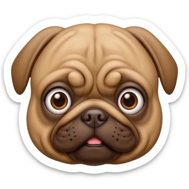Brown Pug dog I'd like a 3D emoji sticker