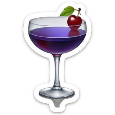 Manhattan cocktail in a coupe glass with a maraschino cherry sticker