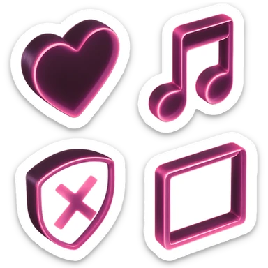 Blackpink inspired icon, pink and black, sleek and translucent sticker