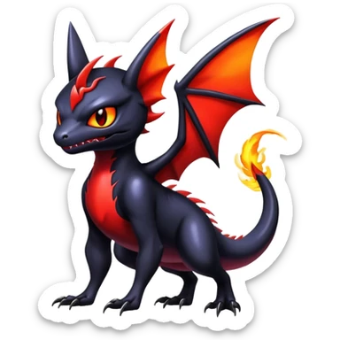 Shiny Epic Badass Gothic Noibat-Salandit-Litten-Hybrid sticker