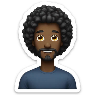 Homme noir avec beaucoup de cheveux crépus  sticker