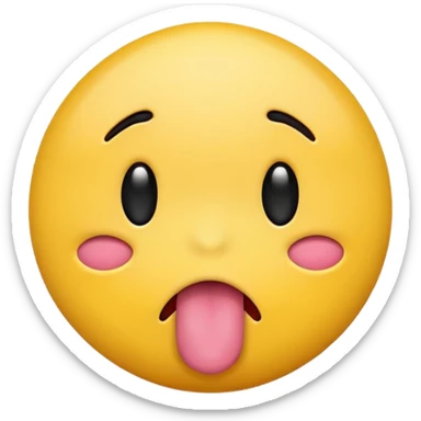 Sad emoji with tongue sticking out sticker
