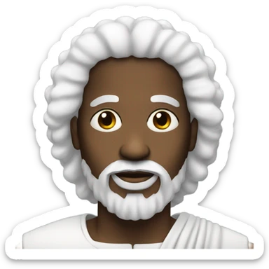 Black Jesus with white Afro and white beard  sticker