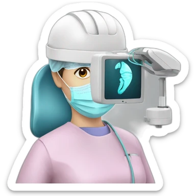 Surgeon-performing-Breast-surgery-with-virtual-reality-display sticker