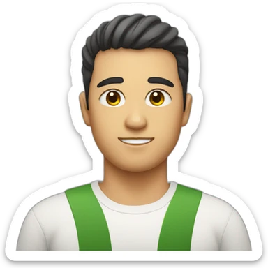 Brazilian-japanese guy with a little fat face and clean shave mark sticker