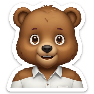 bear wear white shirt sticker