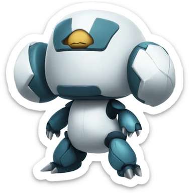 Metagross strikes a pose wooloo on back sticker