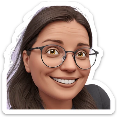smiling girl with glasses sticker