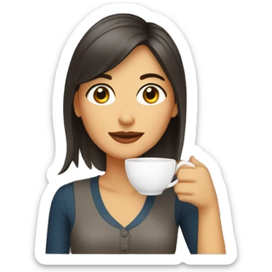 Mujer tomando café  sticker