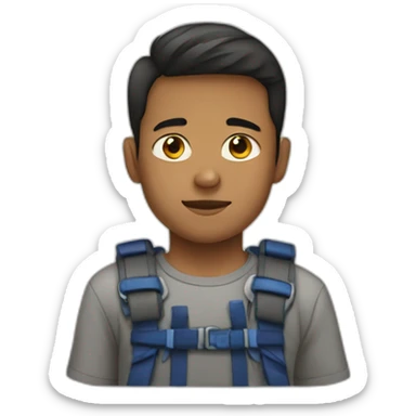 boy mixrace in perpendicular on drawbar sticker