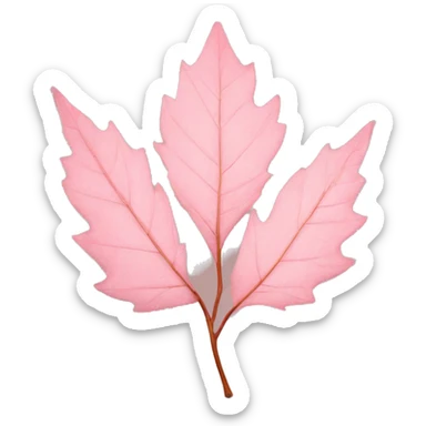 autumn light pink leaf sticker