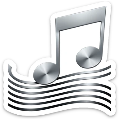 mac os music note metal mute sound sticker