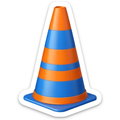 blue traffic cone sticker