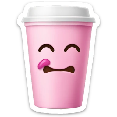 Pink coffee sticker